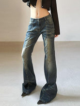 Low Rise Studded Slim-Fit Washed Boot-Cut Jeans